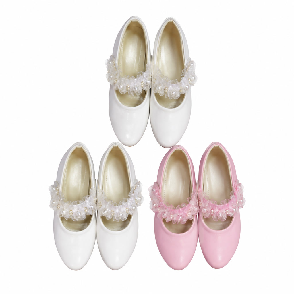 [DLM-3638] Zapato de charol para niña con moño delantero y pulsera lisa