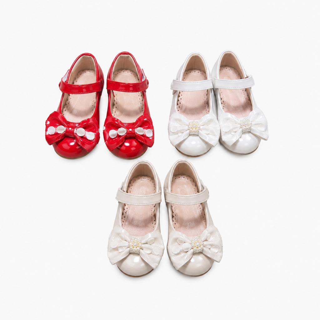 [DLM-3866] Zapato de charol para niña con mariposa y pulsera de cuentas