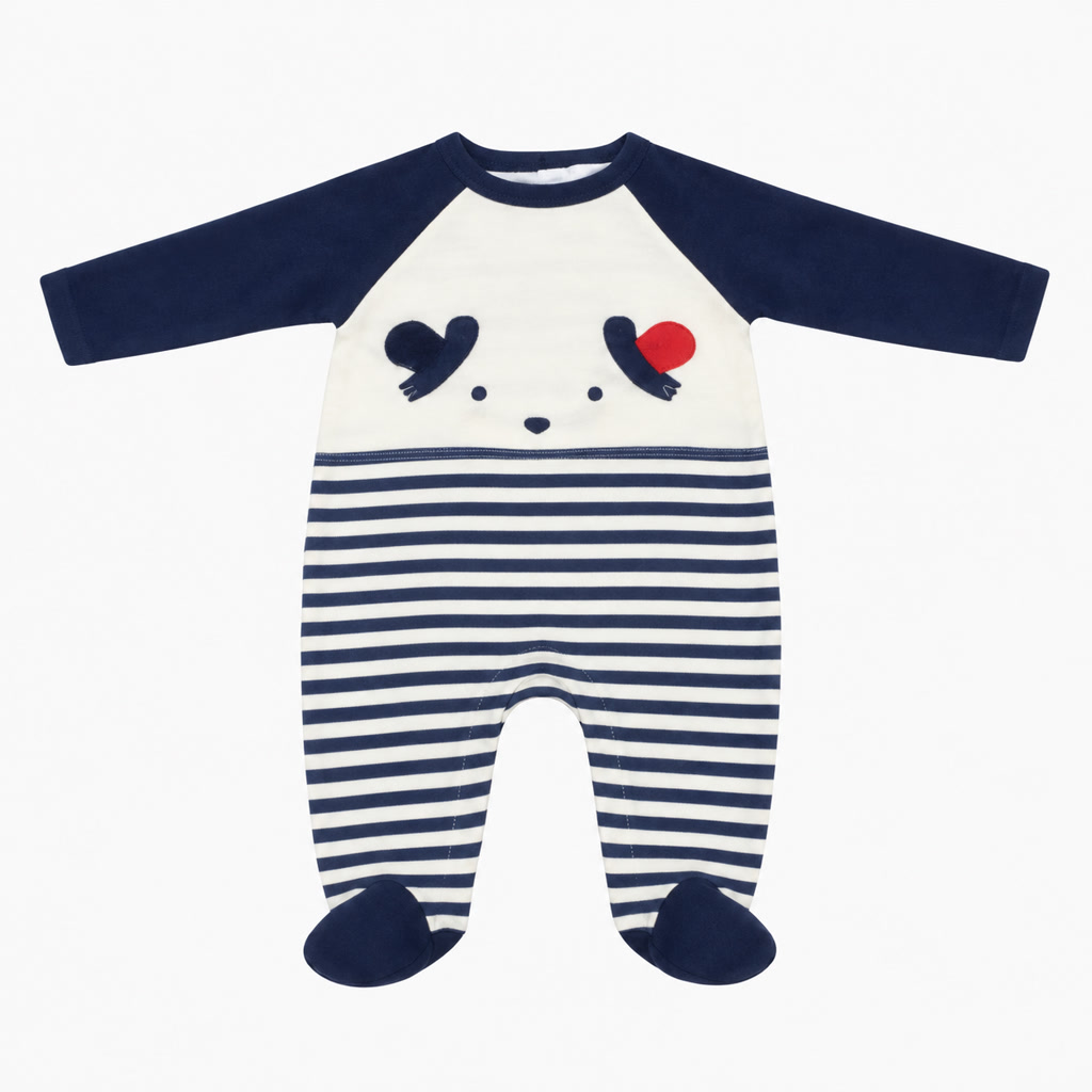 [502-541573] Pijama de manga larga para bebé niño con oso