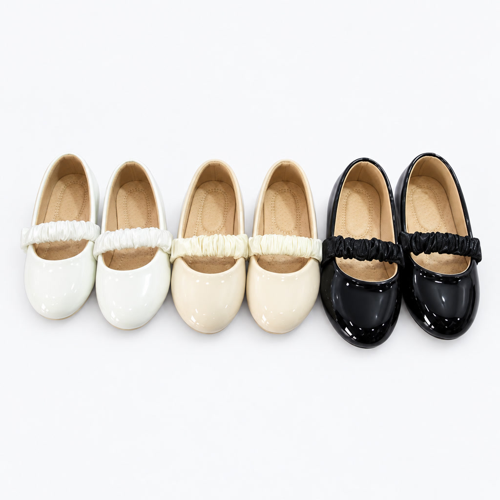 [DLM23-1060] Zapato de charol Oxford para niña con cadena en el empeine (26-30)