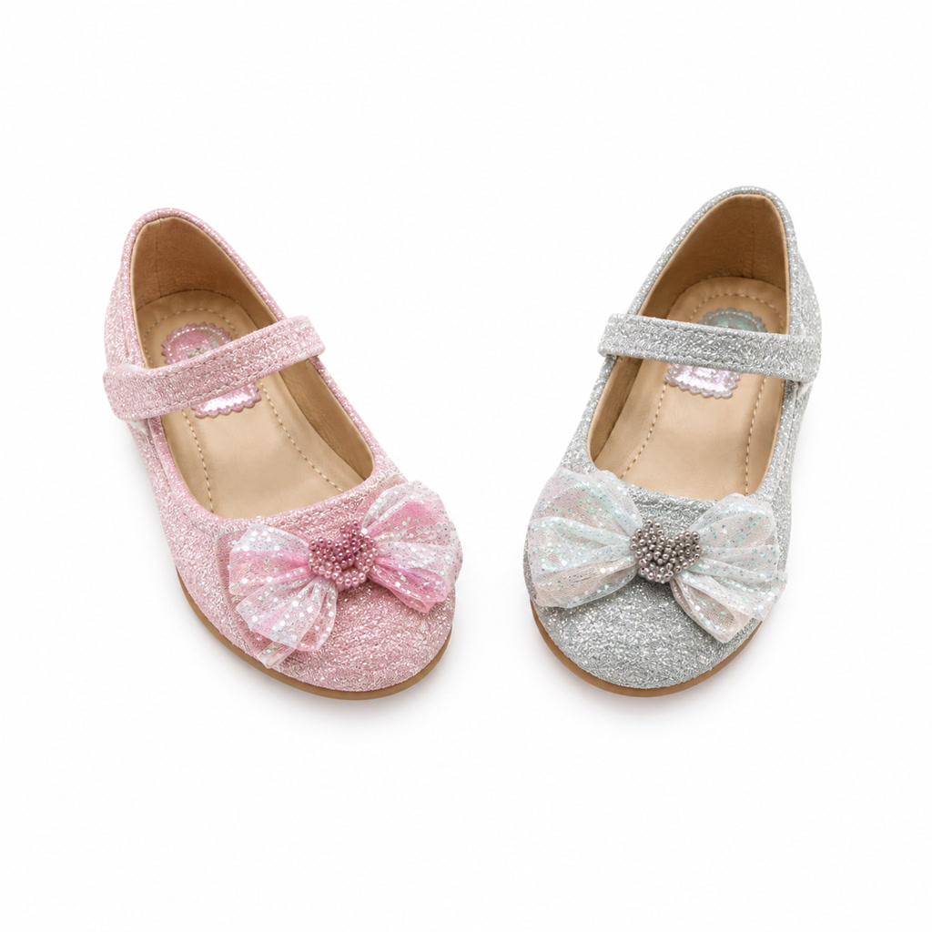 [DLM-1544] Zapato de charol para niña con flor de tela en la punta (26-30)