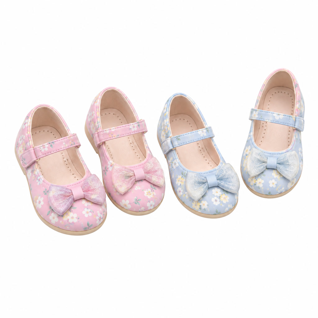[DLM-2225] Zapato de charol para niña con flor redonda sobre la punta (26-30)