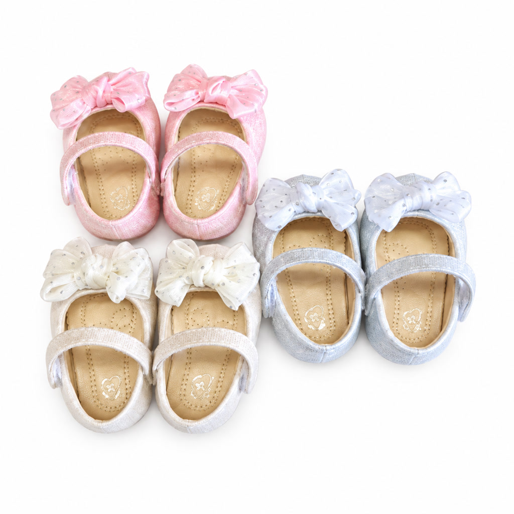 [DLM-2065-1] Zapato de charol para niña con moño de lazos redondos (16-20)