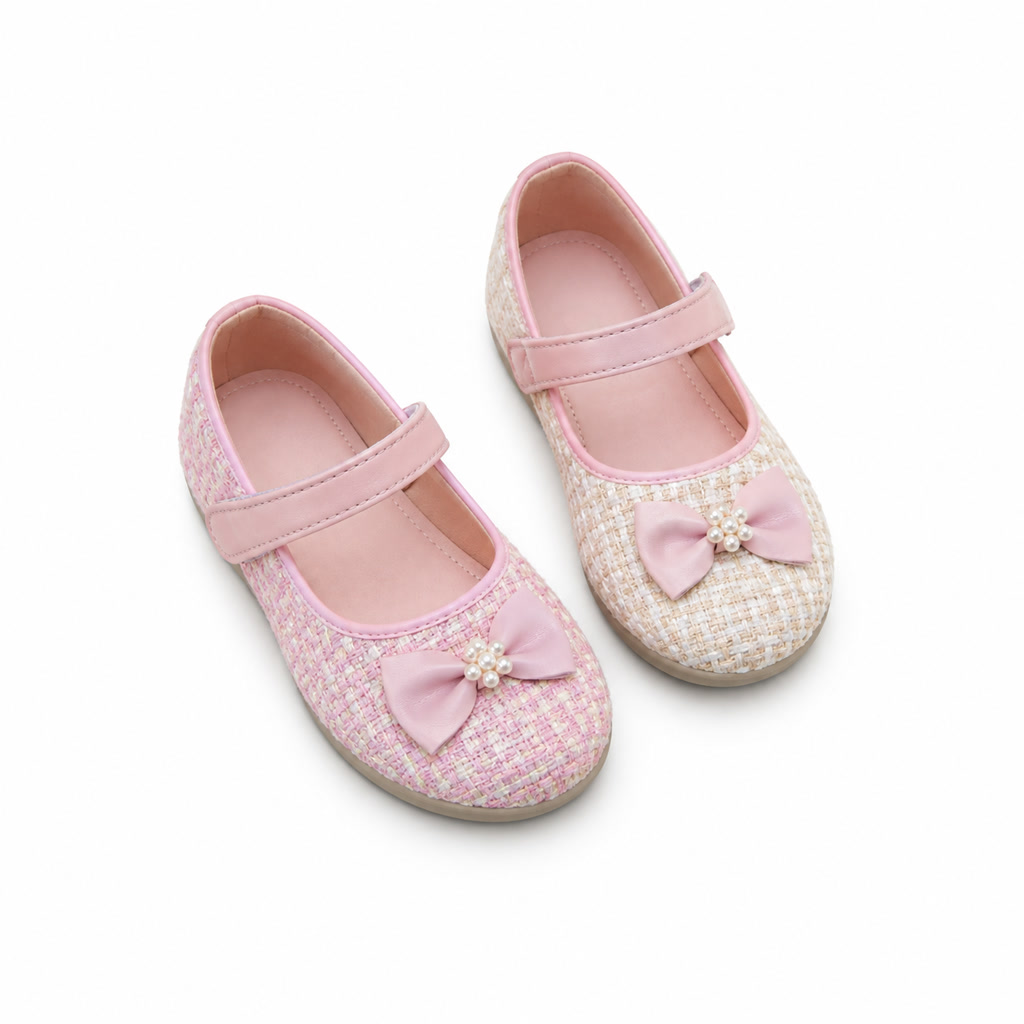 [DLM-2192] Zapato de charol para niña con moño pequeño sobre punta redonda (26-30)