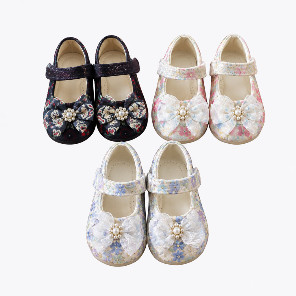 [DLM-5159-1] Zapato de charol para niña con moño voluminoso sobre correa (16-20)