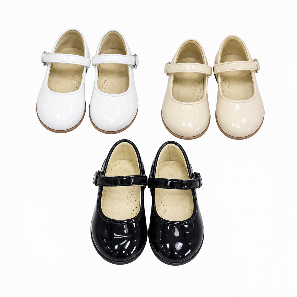 [DLM-3765] Zapato de charol para niña con pulsera brillante y punta lisa (26-30)
